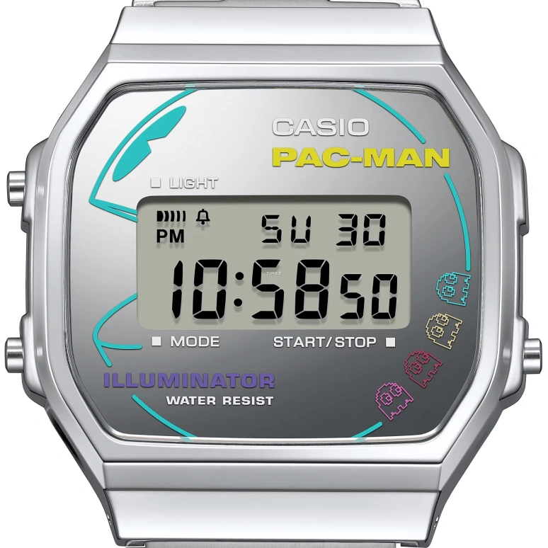 Casio,VINTAGE 38.60x36.30mm,38.60x36.30mm,Resin,Silver,Quartz,Chronograph,Month,Date,Day,Plexi,Square,A168WEPC,A168WEPC-7A