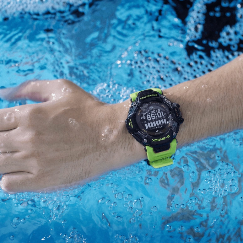 Casio,G-SHOCK 59.60x52.60mm,59.60x52.60mm,Bio-sourced,Resin,Black,Quartz,Countdown,Chronograph,Moonphase,Month,Hardlex,Glass,Round,GBDH2000,GBDH2000-1A9