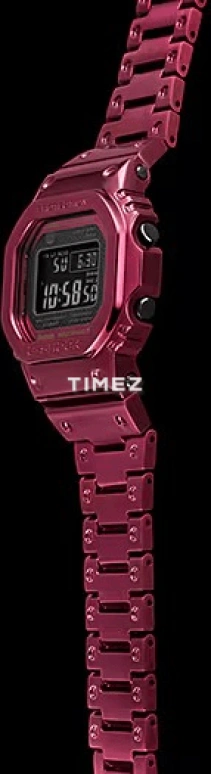 Casio,G-SHOCK 49.30x43.20mm,49.30x43.20mm,Stainless Steel,Red,Quartz,Countdown,Chronograph,Month,Date,Hardlex,Square,GMWB5000RD,GMWB5000RD-4