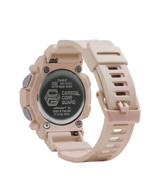 Casio,G-SHOCK 45.70mm,45.70mm,Resin,Pink,Quartz,Countdown,Chronograph,Month,Date,Hardlex,Round,GMAS2200M,GMAS2200M-4A