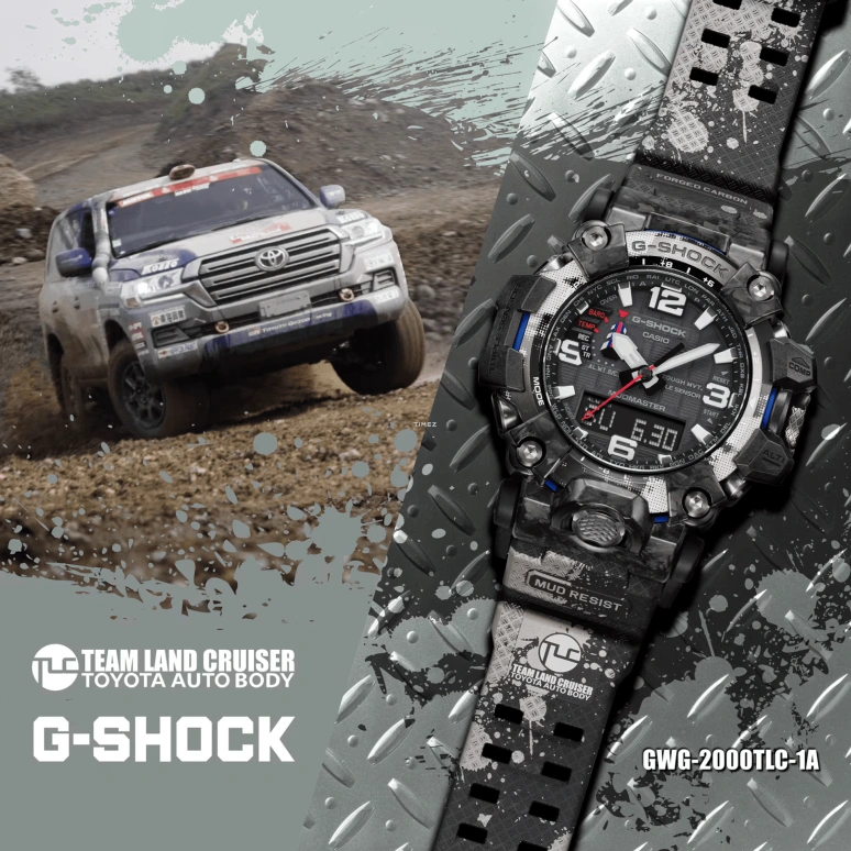 Casio,Mudmaster 54.40mm,54.40mm,Resin,Stainless Steel,Black,Quartz,Countdown,Chronograph,Month,Date,Sapphire,Round,GWG2000TLC1A