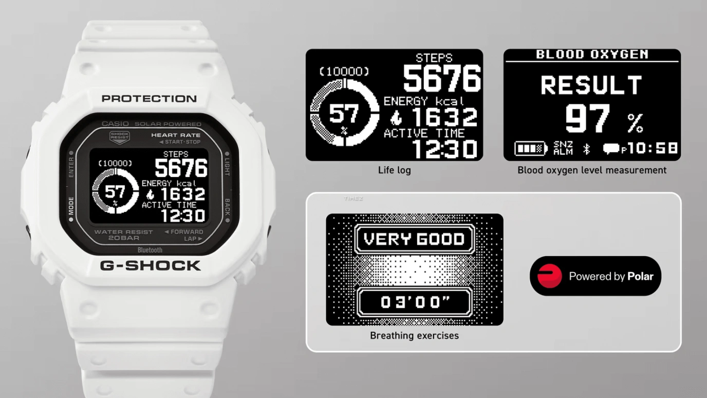 Casio,G-SHOCK 51.10x44.50mm,51.10x44.50mm,Bio-sourced,Black,Quartz,Chronograph,Moonphase,Month,Date,Hardlex,Square,DW,DW-H5600-7