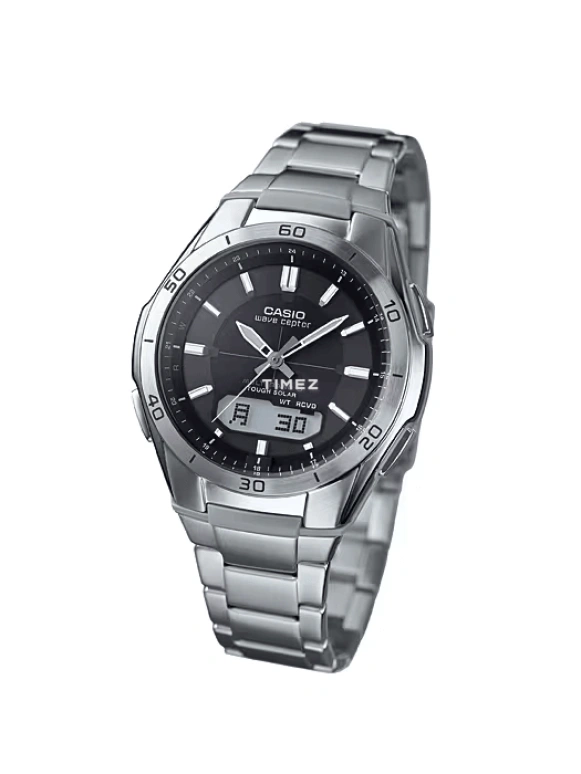 Casio,ANALOG-DIGITAL 52x43.50mm,52x43.50mm,Stainless Steel,Black,Quartz,Countdown,Chronograph,Month,Date,Plexi,Glass,Round,WVAM640D,WVAM640D-1A