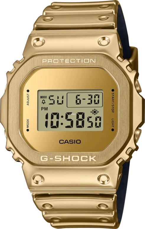 Casio,G-SHOCK 49.60x43.20mm,49.60x43.20mm,Resin,Gold,Quartz,Countdown,Chronograph,Month,Date,Hardlex,Square,GM5600YMG,GM5600YMG-9