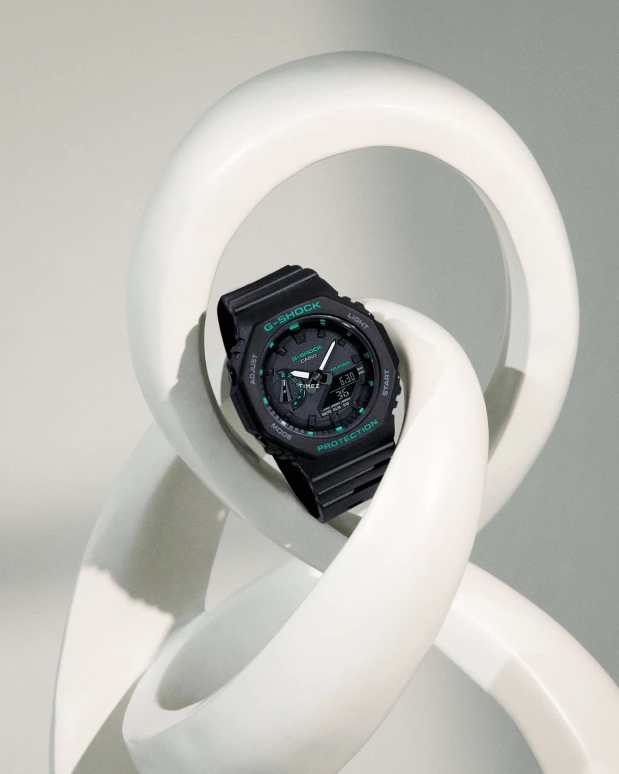 Casio,G-SHOCK 46.20x42.90mm,46.20x42.90mm,Carbon,Black,Quartz,Countdown,Chronograph,Month,Date,Hardlex,Octagon,GMAS2100GA,GMAS2100GA-1A
