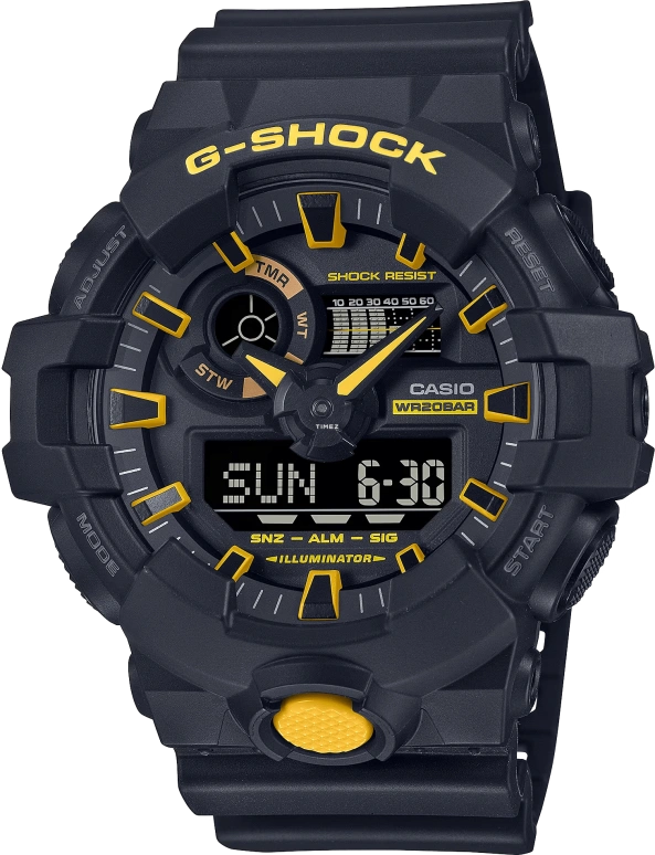 Casio,G-SHOCK 53.40mm,53.40mm,Resin,Black,Quartz,Countdown,Chronograph,Month,Date,Hardlex,Round,GA700CY,GA700CY-1A