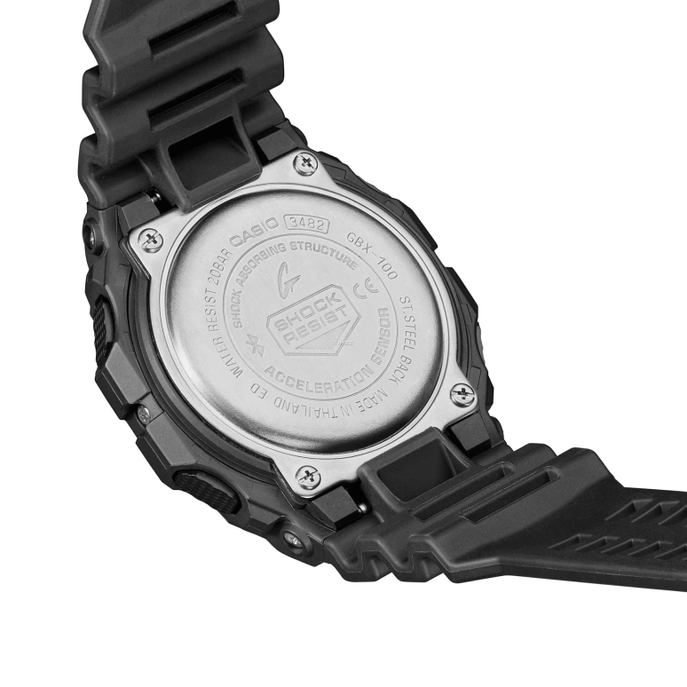 Casio,G-LIDE 50.90x46mm,50.90x46mm,Resin,Stainless Steel,Black,Quartz,Countdown,Chronograph,Month,Date,Hardlex,Square,GBX100NS,GBX100NS-1