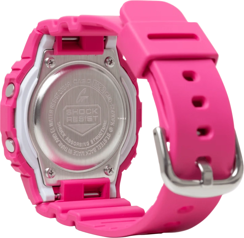 Casio,G-SHOCK 45.70x40.50mm,45.70x40.50mm,Bio-sourced,Resin,Pink Red,Quartz,Countdown,Chronograph,Month,Date,Hardlex,Square,GMDS5610PK,GMDS5610PK-4