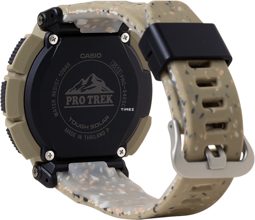Casio,PROTREK 54.70x51.70mm,54.70x51.70mm,Resin,Bio-sourced,Grey,Quartz,Countdown,Chronograph,Month,Date,Hardlex,Glass,Round,PRG340SC,PRG340SC-5