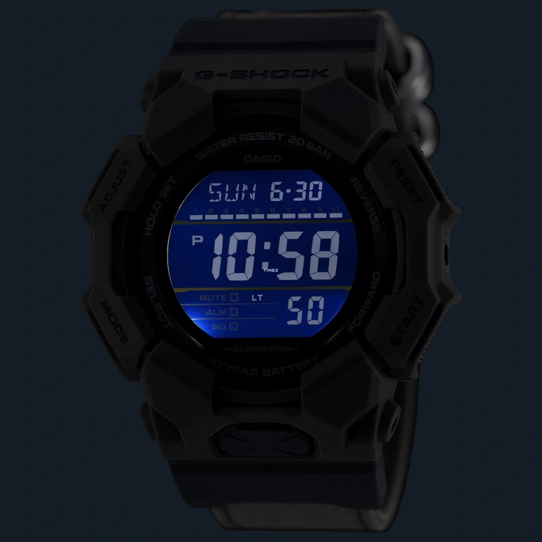 Casio,G-SHOCK 51.90mm,51.90mm,Bio-sourced,Resin,Carbon,Black,Quartz,Countdown,Chronograph,Month,Date,Hardlex,Round,GD010CE,GD010CE-5
