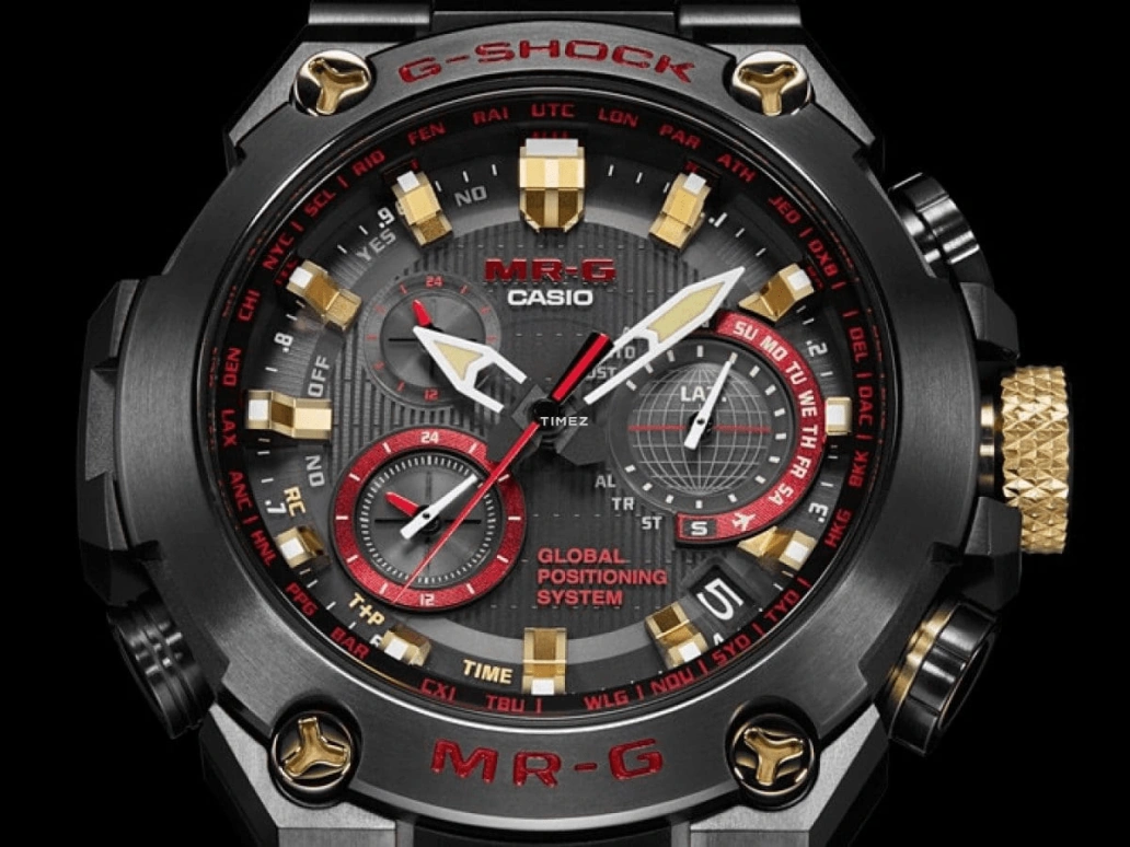 Casio,MR-G 54.70x49.80mm,54.70x49.80mm,Titanium,Black,Quartz,Countdown,Chronograph,Month,Date,Sapphire,Crystal Glass,Round,MRGG1000B,MRGG1000B-1A4