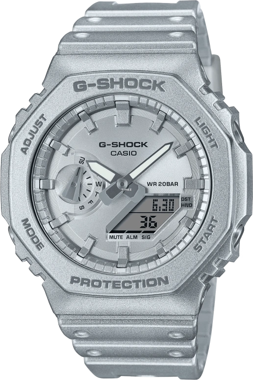 Casio,G-SHOCK 48.50x45.40mm,48.50x45.40mm,Resin,Carbon,Silver,Quartz,Countdown,Chronograph,Month,Date,Hardlex,Round,GA2100FF,GA2100FF-8A