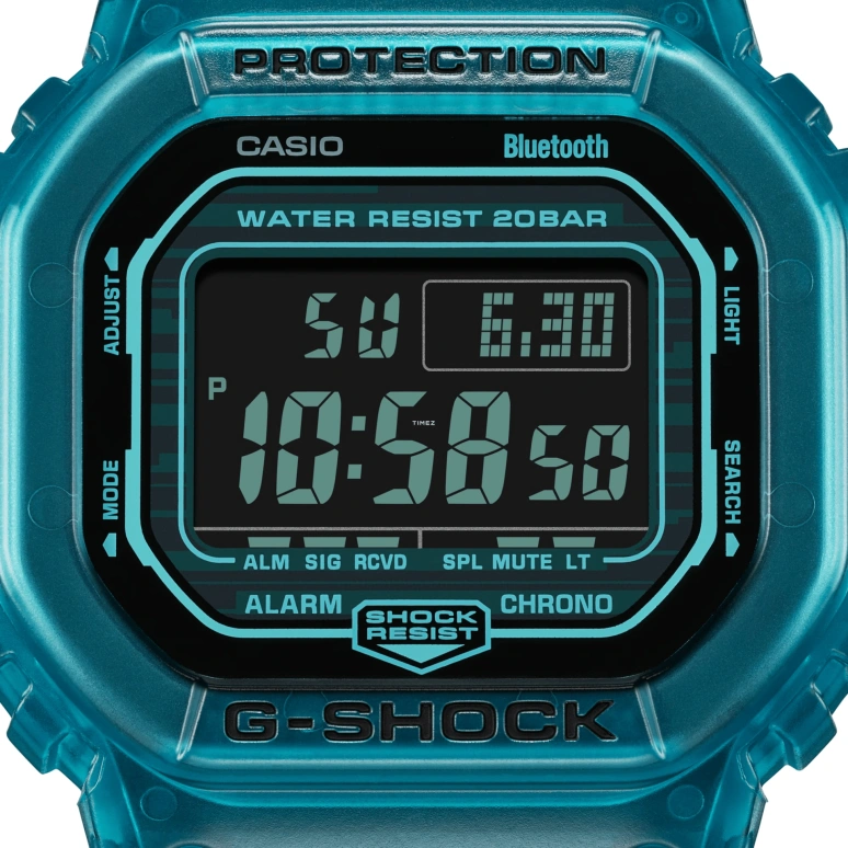 Casio,G-SHOCK 48.90x42.80mm,48.90x42.80mm,Resin,Blue,Quartz,Rectangular,DWB5600G,DWB5600G-2