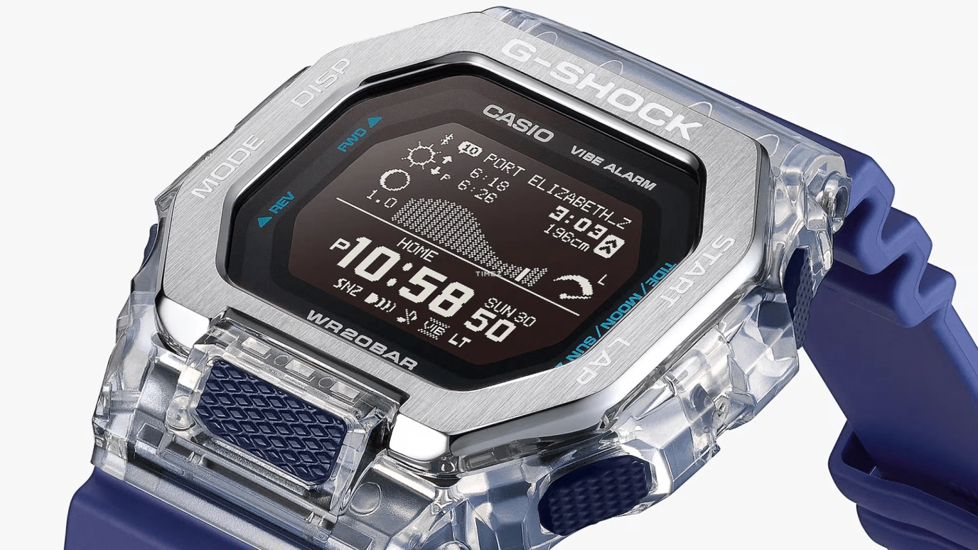 Casio,G-LIDE 50.90x46mm,50.90x46mm,Resin,Stainless Steel,Black,Quartz,Countdown,Chronograph,Month,Day,Hardlex,Square,GBX100S,GBX100S-2
