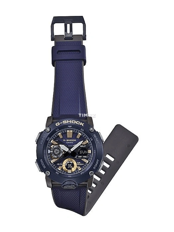 Casio,G-SHOCK 47mm,47mm,Carbon,Resin,Blue,Quartz,Countdown,Chronograph,Month,Date,Hardlex,Round,GA2000,GA2000-2A