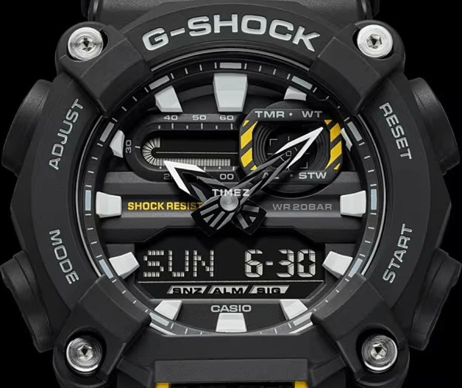 Casio,G-SHOCK 52.80x49.50mm,52.80x49.50mm,Resin,Black,Quartz,Countdown,Chronograph,Month,Date,Hardlex,Round,GA900,GA900-1A