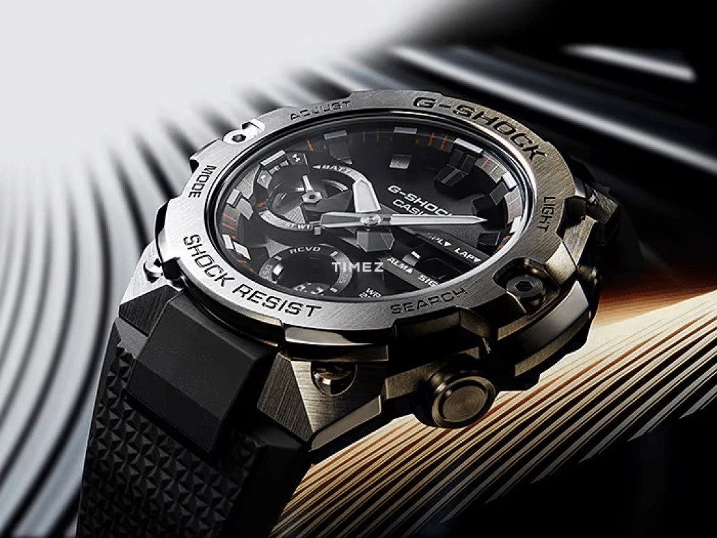 Casio,G-STEEL 49.60mm,49.60mm,Resin,Black,Quartz,Countdown,Chronograph,Month,Date,Hardlex,Round,GSTB400,GSTB400-1A