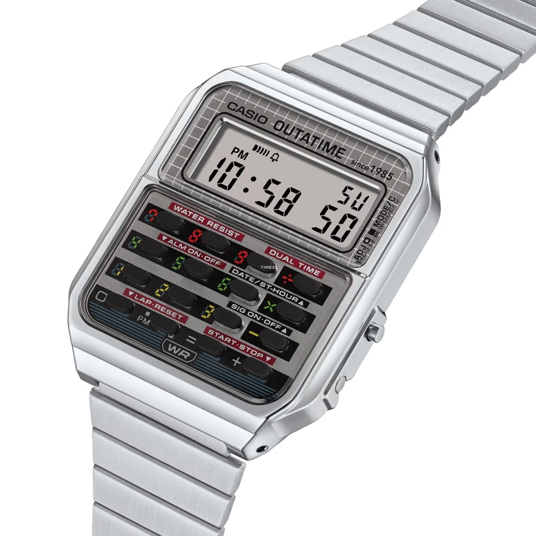 Casio,VINTAGE 43.20x34.40mm,43.20x34.40mm,Resin,Grey,Quartz,Chronograph,Annual Calendar,Month,Date,Plexi,Glass,Rectangular,CA500WEBF,CA500WEBF-1A