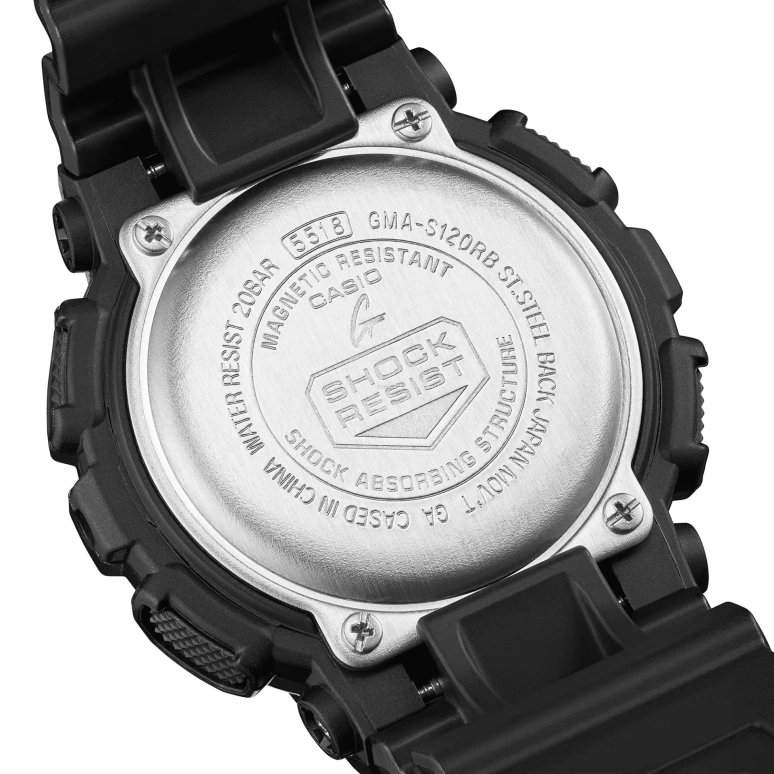 Casio,G-SHOCK 45.90mm,45.90mm,Resin,Pink Red,Quartz,Countdown,Chronograph,Month,Date,Hardlex,Round,GMAS120RB,GMAS120RB-1A