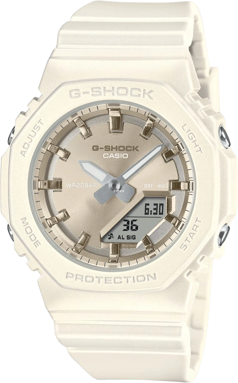 Casio,G-SHOCK 40.20mm,40.20mm,Bio-sourced,Resin,White,Quartz,Countdown,Chronograph,Month,Date,Hardlex,Octagon,GMAP2100ST7A