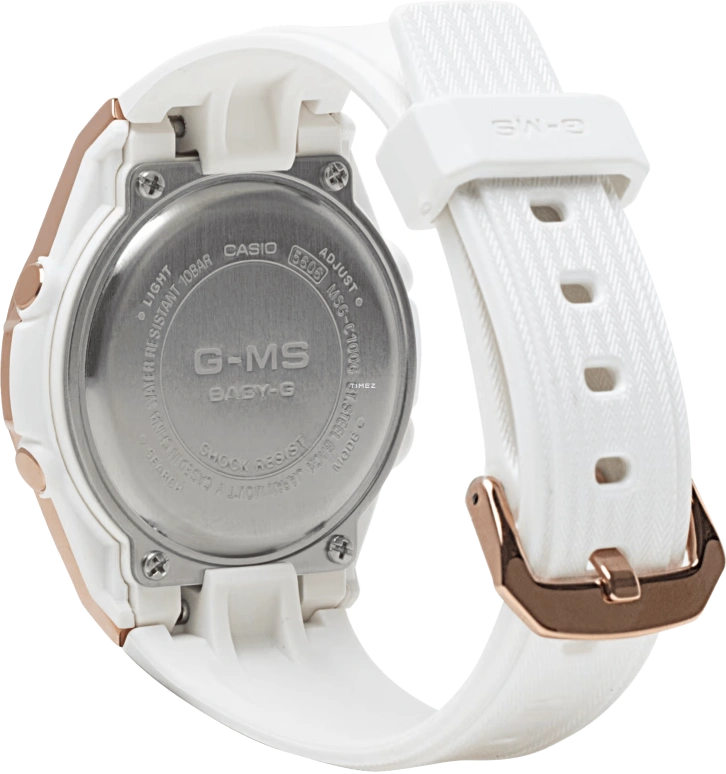 Casio,G-MS 40.30mm,40.30mm,Resin,Stainless Steel,Rose Gold,Quartz,Countdown,Chronograph,Month,Date,Hardlex,Round,MSGC100G,MSGC100G-7A