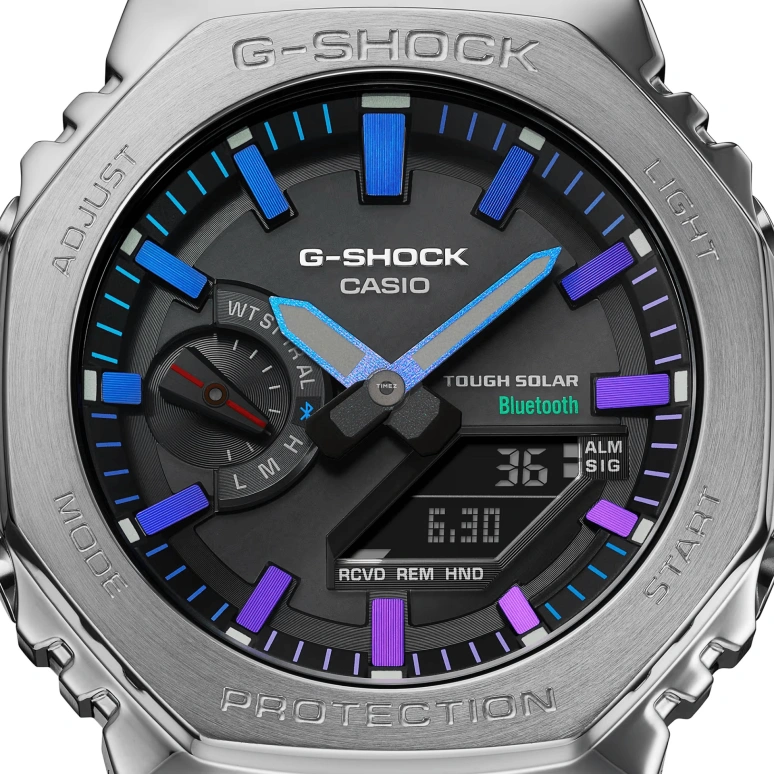 Casio,G-SHOCK 49.80x44.40mm,49.80x44.40mm,Stainless Steel,Black,Quartz,Countdown,Chronograph,Month,Date,Hardlex,Octagon,GMB2100PC,GMB2100PC-1A