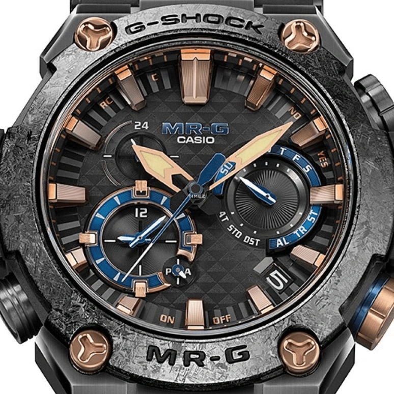 Casio,MR-G 54.70x49.80mm,54.70x49.80mm,Titanium,Black,Quartz,Countdown,Chronograph,Month,Date,Sapphire,Crystal Glass,Round,MRGB2000R,MRGB2000R-1A