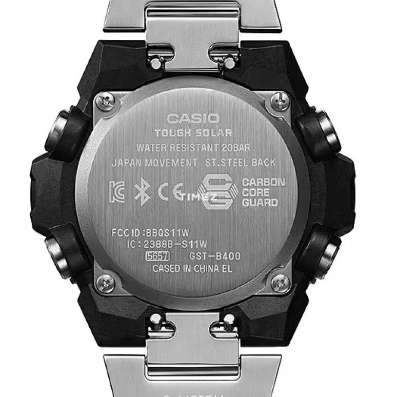 Casio,G-STEEL 49.60mm,49.60mm,Resin,Black,Quartz,Countdown,Chronograph,Month,Date,Hardlex,Round,GSTB400D,GSTB400D-1A