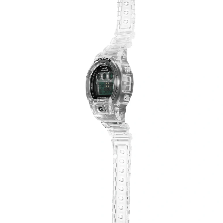 Casio,G-Shock 6900 50mm,50mm,Resin,Transparent,Black,Quartz,Countdown,Chronograph,Month,Date,Hardlex,Round,DW6940RX,DW6940RX-7