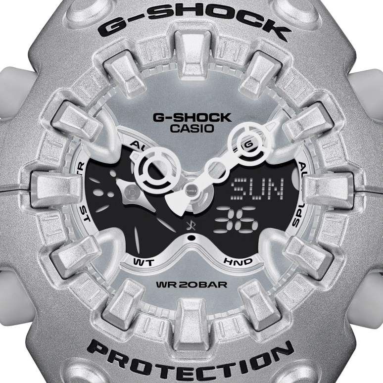 Casio,G-SHOCK 49.10x58.20mm,49.10x58.20mm,Resin,Silver,Black,Quartz,Countdown,Chronograph,Month,Date,Hardlex,Round,GAV01A,GAV01A-8A