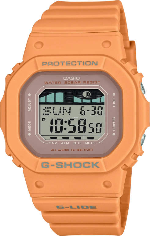 Casio,G-LIDE 45.70x40.50mm,45.70x40.50mm,Resin,Brown,Quartz,Countdown,Chronograph,Month,Date,Hardlex,Square,GLXS5600,GLXS5600-4