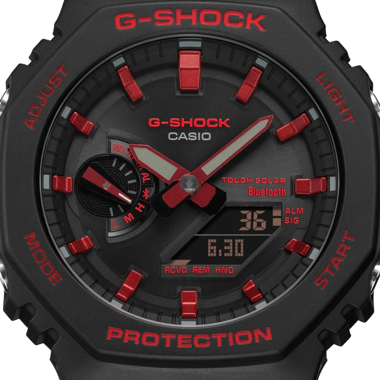 Casio,G-SHOCK 48.50x45.40mm,48.50x45.40mm,Resin,Carbon,Black,Quartz,Countdown,Chronograph,Month,Date,Hardlex,Round,GAB2100BNR1A