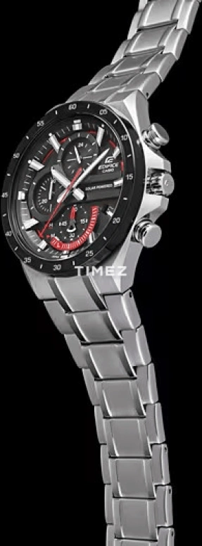 Casio,EDIFICE 47.60mm,47.60mm,Stainless Steel,Black,Quartz,Chronograph,Day,Power Reserve Indicator,Solar Charging,Hardlex,Round,EQS920DB,EQS920DB-1A
