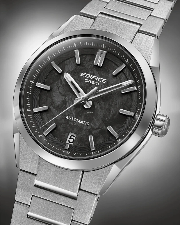 Casio,EDIFICE 43.50x39mm,43.50x39mm,Stainless Steel,Black,Automatic,Day,Anti-magnetic,EFK100CD,EFK100CD-1A
