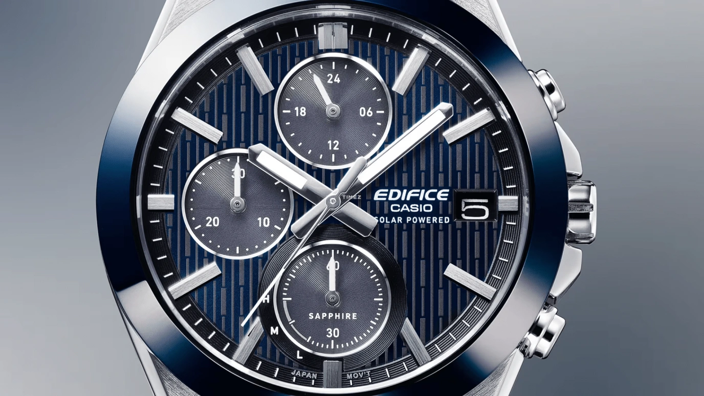 Casio,EDIFICE 46.70x40.90mm,46.70x40.90mm,Stainless Steel,Ceramic,Blue,Quartz,Chronograph,Day,Solar Charging,EFSS650D,EFSS650D-2A