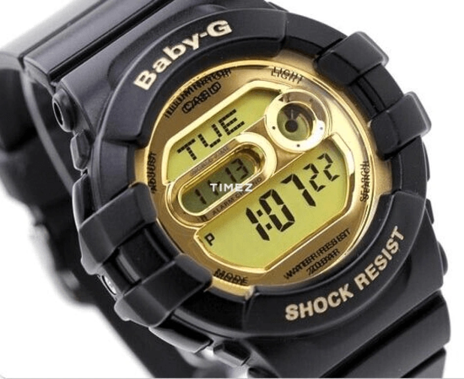Casio,BABY-G 42mm,42mm,Plastic,Yellow,Quartz,Round,Black,BGD,BGD-141-1D