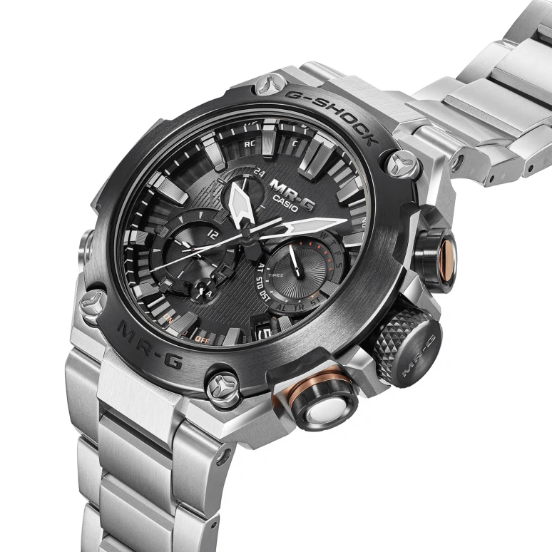 Casio,MR-G 54.70x49.80mm,54.70x49.80mm,Titanium,Black,Quartz,Countdown,Chronograph,Month,Date,Sapphire,Round,MRGB2000D,MRGB2000D-1A