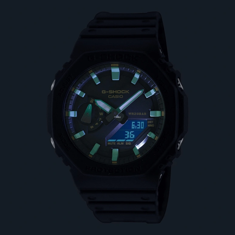 Casio,G-SHOCK 48.50x45.40mm,48.50x45.40mm,Carbon,Resin,Black,Quartz,Countdown,Chronograph,Month,Date,Hardlex,Octagon,GA2100RC,GA2100RC-1A