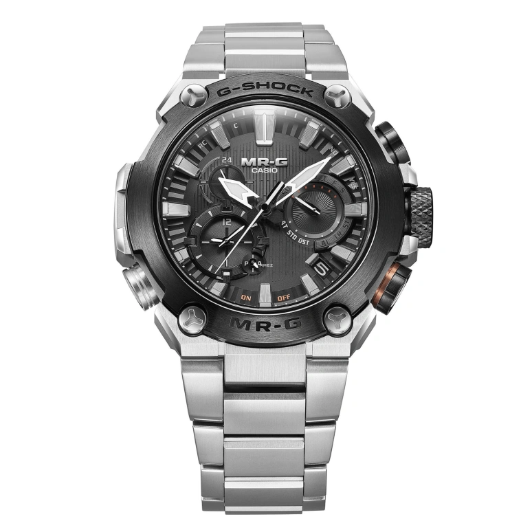Casio,MR-G 54.70x49.80mm,54.70x49.80mm,Titanium,Black,Quartz,Countdown,Chronograph,Month,Date,Sapphire,Round,MRGB2000D,MRGB2000D-1A