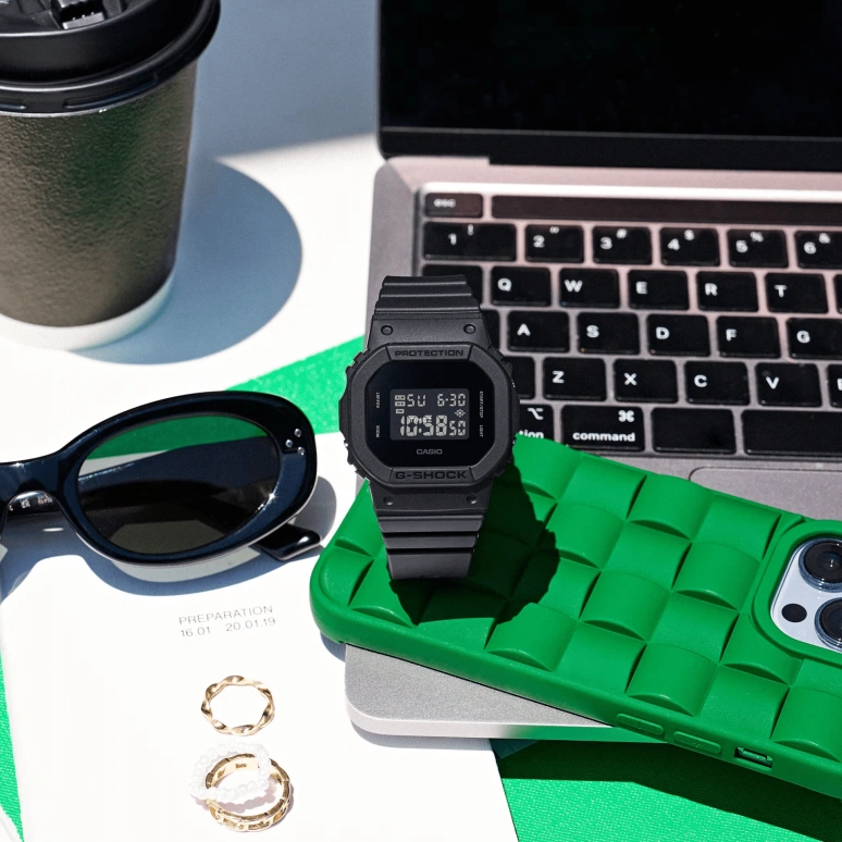 Casio,G-SHOCK 45.70x40.50mm,45.70x40.50mm,Bio-sourced,Resin,Black,Quartz,Countdown,Chronograph,Month,Date,Hardlex,Square,GMDS5610BB,GMDS5610BB-1