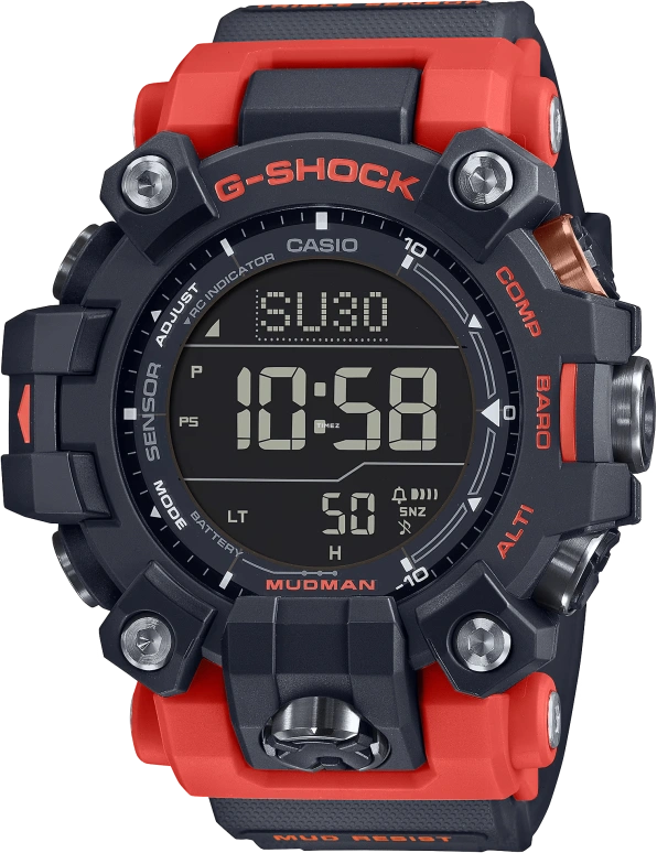 Casio,MASTER OF G - LAND 56.70x52.70mm,56.70x52.70mm,Bio-sourced,Resin,Black,Quartz,Countdown,Chronograph,Month,Date,Hardlex,Round,GW9500,GW9500-1A4