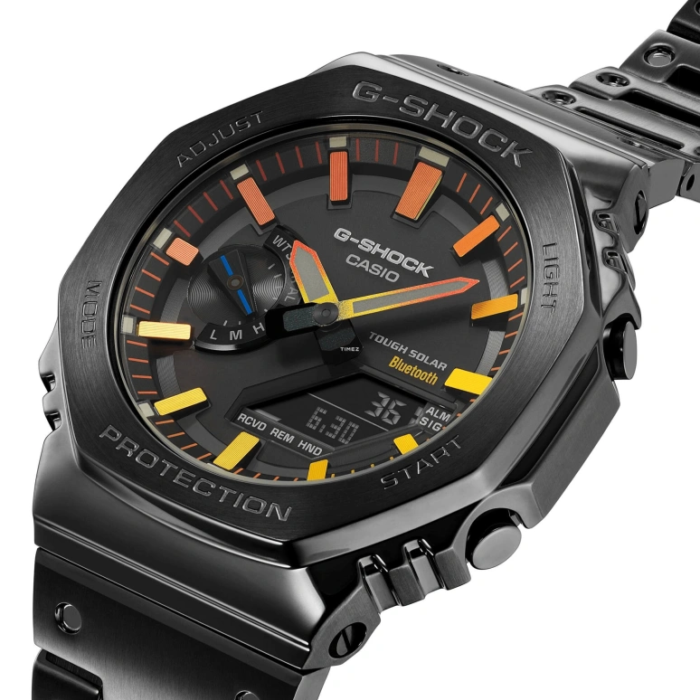 Casio,G-SHOCK 49.80x44.40mm,49.80x44.40mm,Stainless Steel,Black,Quartz,Countdown,Chronograph,Month,Date,Hardlex,Round,GMB2100BPC1A