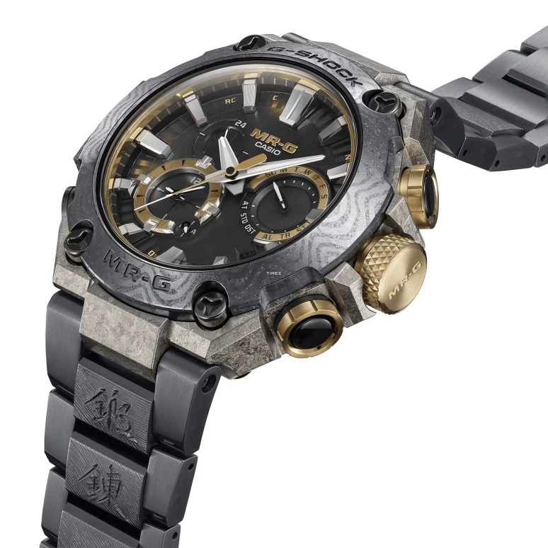 Casio,MR-G 49.80mm,49.80mm,Titanium,Black,Quartz,Countdown,Chronograph,Day,Dule Time,Hardlex,Round,MRGB2000GA,MRGB2000GA-1A