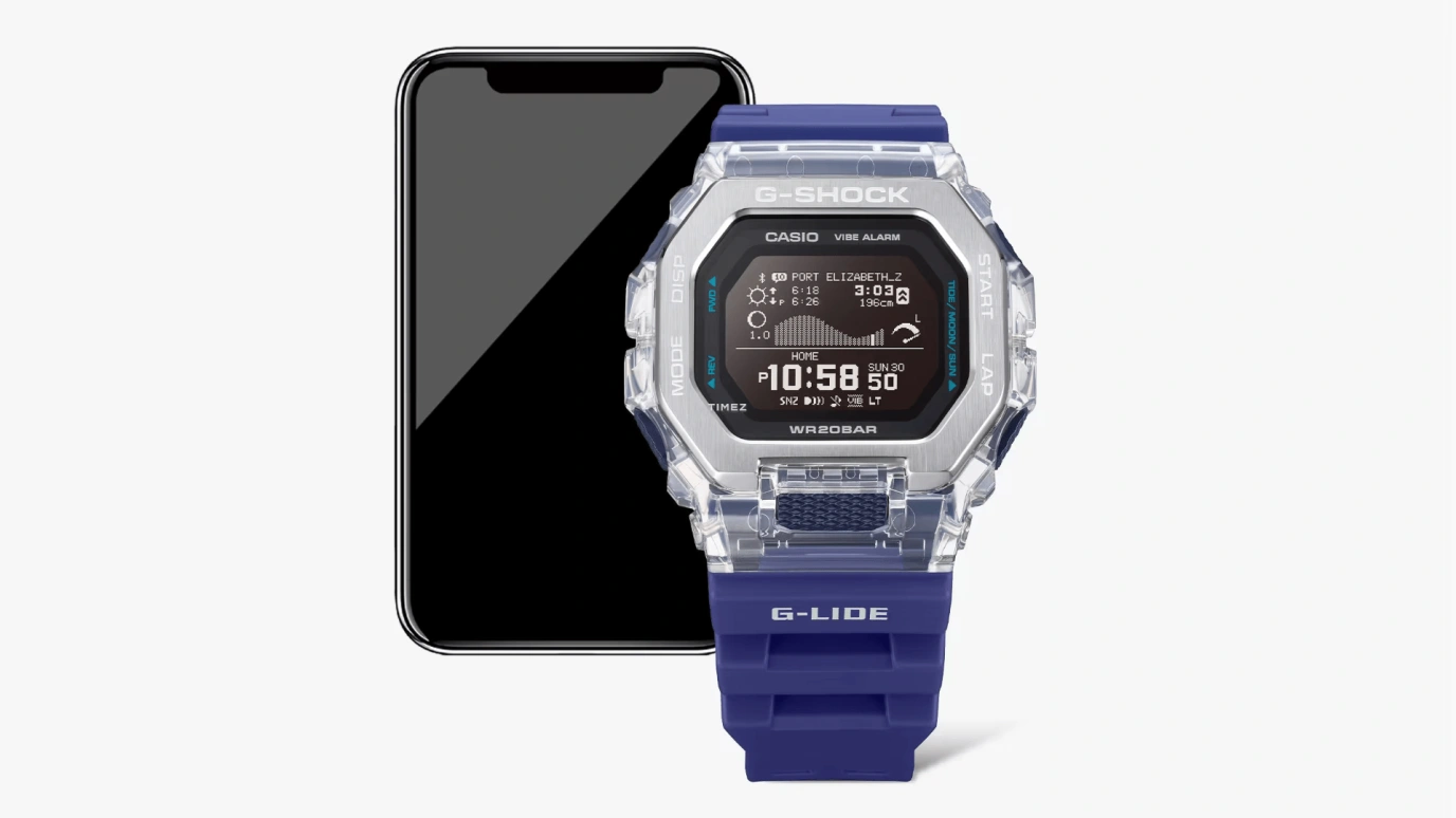 Casio,G-LIDE 50.90x46mm,50.90x46mm,Resin,Stainless Steel,Black,Quartz,Countdown,Chronograph,Month,Day,Hardlex,Square,GBX100S,GBX100S-2