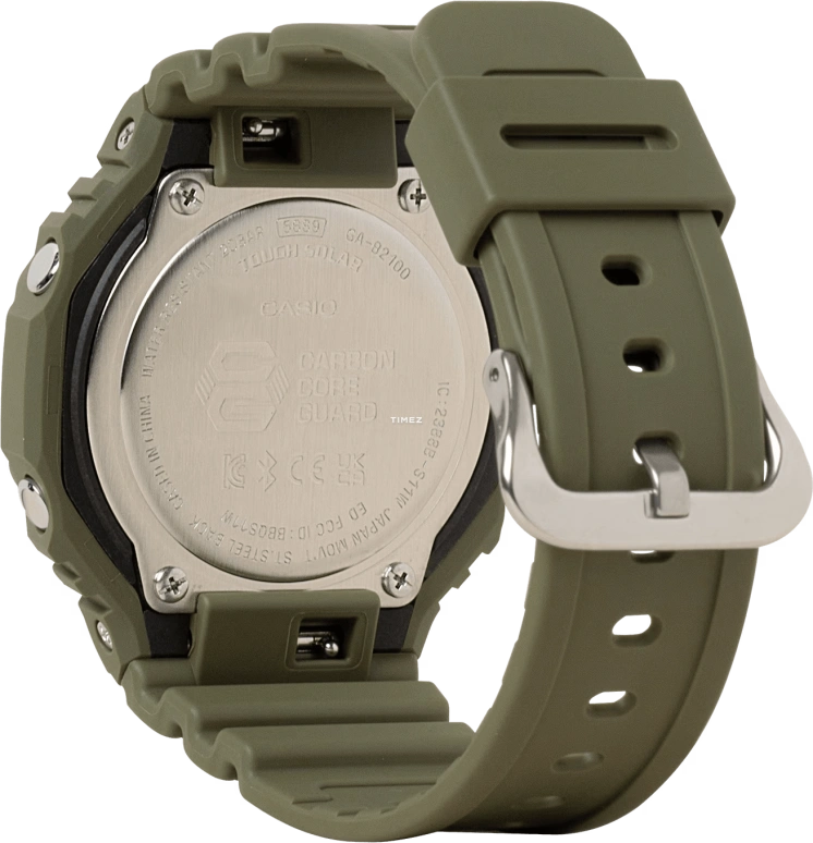 Casio,G-SHOCK 48.50x45.40mm,48.50x45.40mm,Resin,Carbon,Dark Green,Quartz,Countdown,Chronograph,Month,Date,Hardlex,Round,GAB2100FC,GAB2100FC-3A
