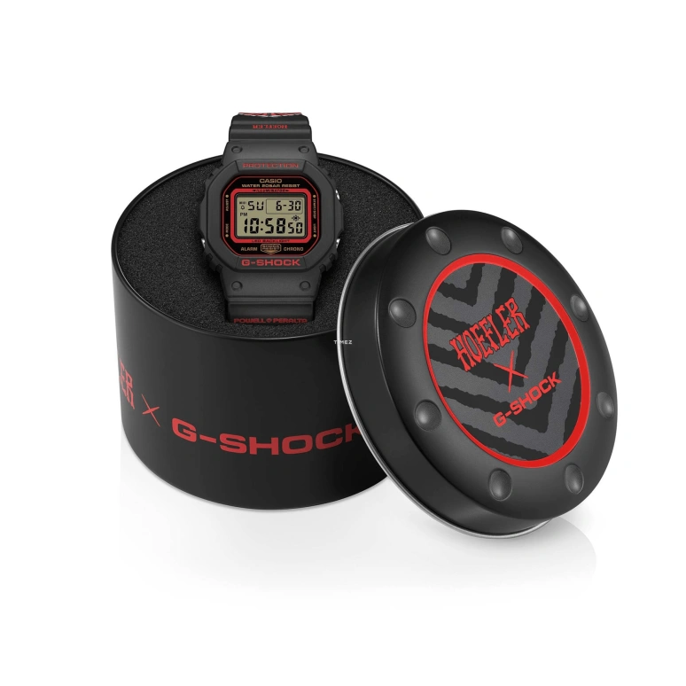 Casio,G-SHOCK 48.90x42.80mm,48.90x42.80mm,Resin,Black,Yellow,Red,Quartz,Countdown,Chronograph,Month,Date,Hardlex,Square,DW5600KH,DW5600KH-1