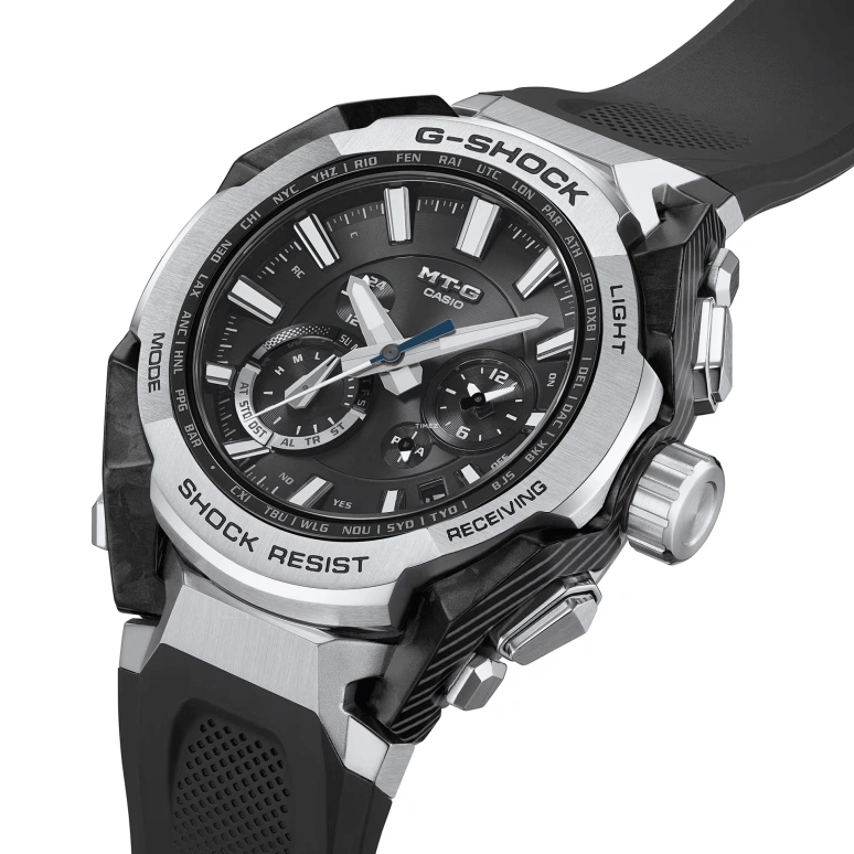 Casio,MTG 56.60x45.30mm,56.60x45.30mm,Stainless Steel,Carbon,Black,Quartz,Countdown,Chronograph,Date,Day,Sapphire,Crystal Glass,Round,MTGB40001A