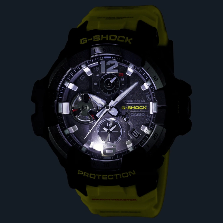 Casio,MASTER OF G - AIR 59x54.70mm,59x54.70mm,Bio-sourced,Carbon,Resin,Stainless Steel,Black,Quartz,Countdown,Chronograph,Moonphase,Month,Hardlex,Glass,Round,GRB300RY,GRB300RY-1A9