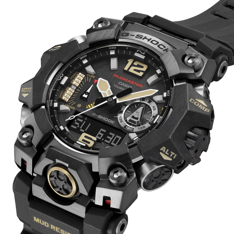 Casio,MASTER OF G - LAND 58.70x52.10mm,58.70x52.10mm,Bio-sourced,Black,Quartz,Countdown,Chronograph,Month,Date,Sapphire,Crystal Glass,Round,GWGB1000,GWGB1000-1A