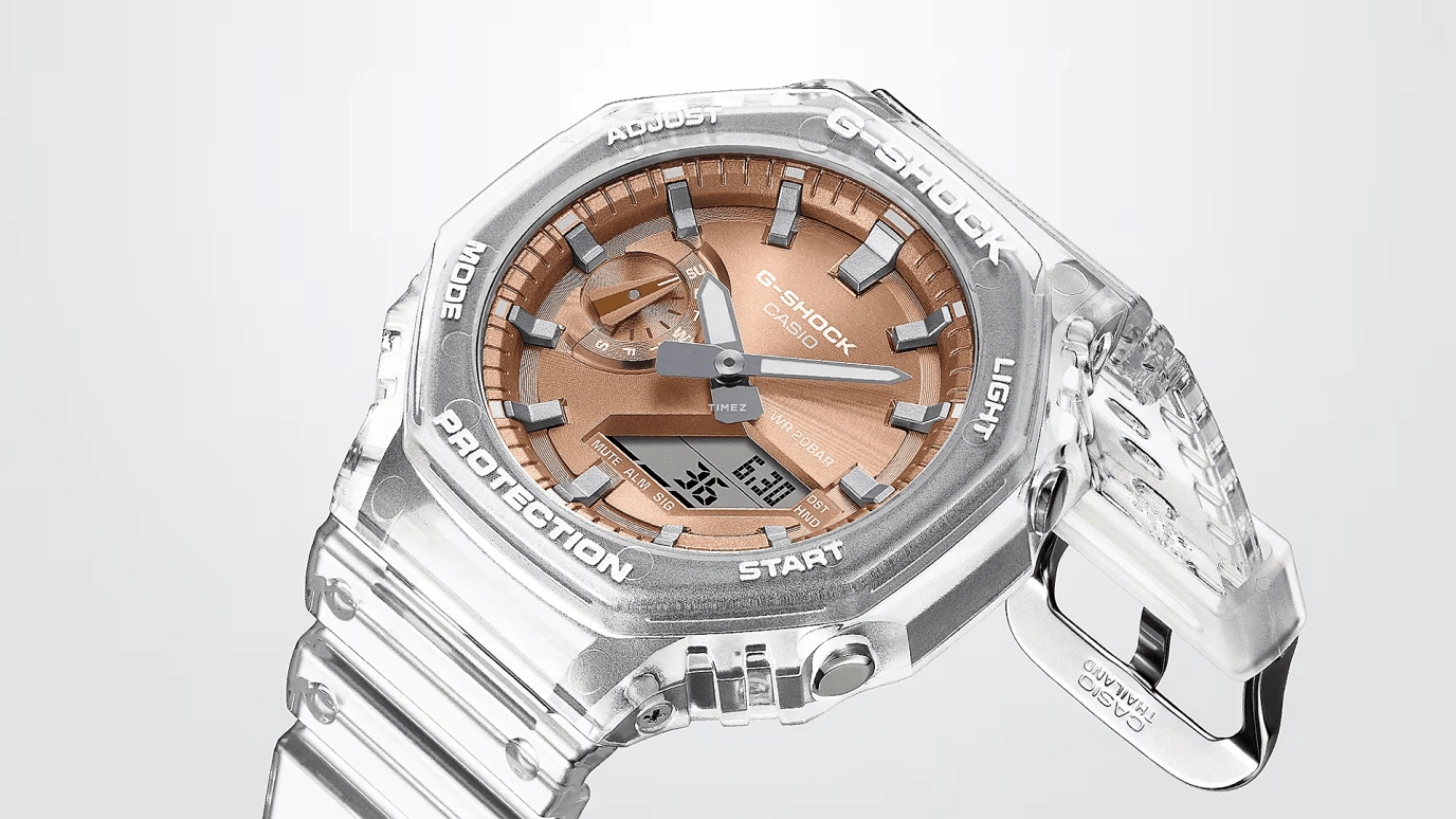 Casio,G-SHOCK 48.50x45.40mm,48.50x45.40mm,Carbon,Resin,Rose Gold,Quartz,Countdown,Chronograph,Month,Date,Hardlex,Octagon,GA2100BM,GA2100BM-7A5